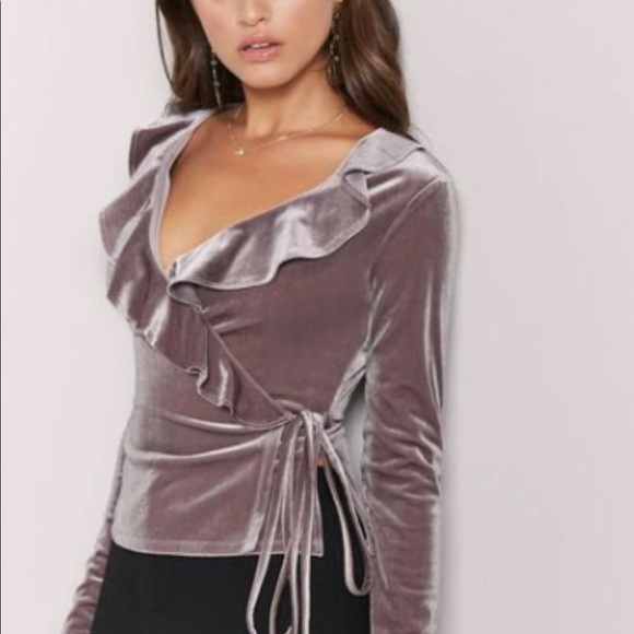 Forever 21 Velvet Wrap Blouse - Picture 3 of 8